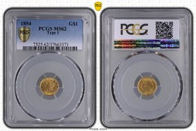 1854 G$1 Type 1 MS62