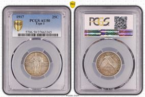 1917 25C Type 1 AU50