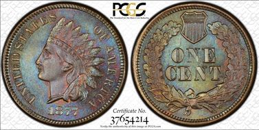 1877 1C MS66+ BN