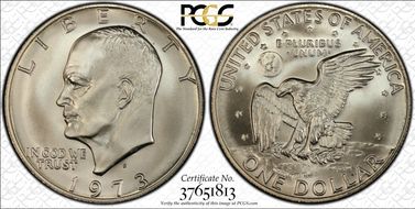 1973-S $1 Silver MS69