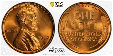 1950 1C MS67+ RD