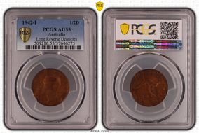 1942-I 1/2D Long Reverse Denticles AU55BN