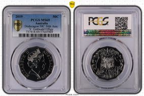 2019 50C Dodecagon 50C 50th Ann. V. Gottwald Effigy MS69