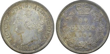 1858 10C 5/5 MS64