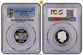 2004 $1 Dollar Decade Ag 20 Yrs of the Dollar Coin PR70DCAM