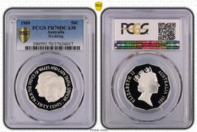 1989 50C Wedding Ag PR70DCAM