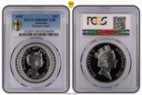 1992 $25 Princess Anne PR69DCAM