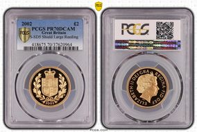 2002 £2 S-SD5 Shield Large Reeding PR70DCAM