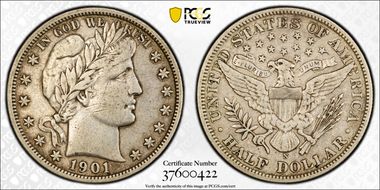 1901-S 50C VF25