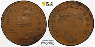 1786 NJ 1/2P Wide Shield, Maris 19-M XF40BN