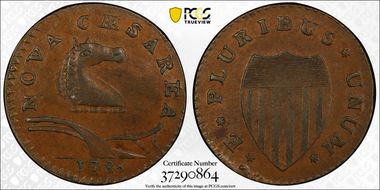 1786 NJ 1/2P M. 21-P, Mane Punch Before Ears AU58+ BN