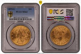 1875-S $20 MS62