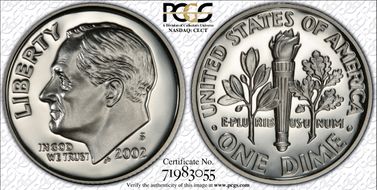 2002-S 10C Silver PR70DCAM