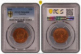 1940 1/2D MS64RB