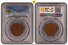 1950(p) 1/2D MS63BN