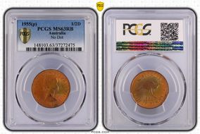1955(p) 1/2D No Dot MS63RB