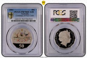 2001 50C Centenary of Federation Colorized PR70DCAM