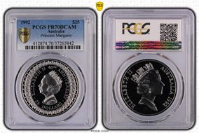 1992 $25 Princess Margaret PR70DCAM