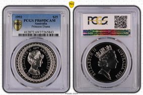 1992 $25 Princess Diana PR69DCAM