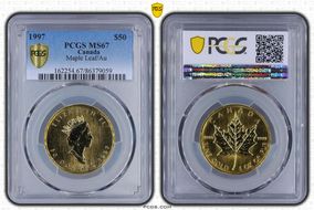 1997 $50 Maple Leaf/Au MS67