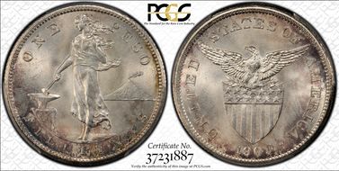 1909-S Peso KM-172  Ag MS66