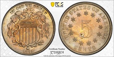 1882 5C AU58
