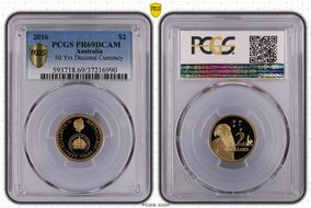 2016 $2 50 Yrs Decimal Currency PR69DCAM