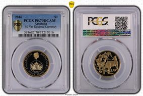 2016 $1 50 Yrs Decimal Currency PR70DCAM