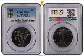 1994 50C Family Wide Date MS68