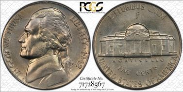 1942-P 5C Silver MS67