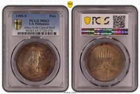 1905-S Peso Allen-16.06 Curved Serif MS63