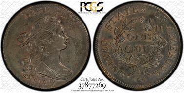 1798 1C Second Hair Style MS63BN