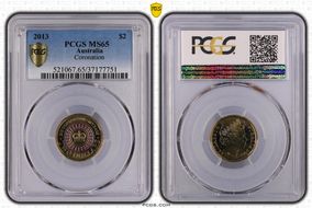 2013 $2 Coronation Colorized MS65