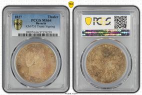 1827 Thaler KM-731 Treaty Signing MS64