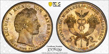 1827 Thaler KM-731 Treaty Signing MS64