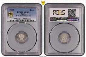 1853 Real 8 Pt. Star Barcelona MS65