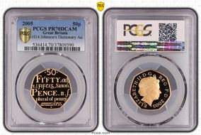 2005 50p S-H14 Johnson's Dictionary Au PR70DCAM