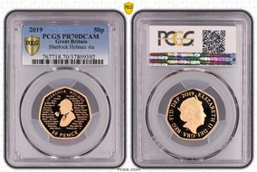 2019 50p S-H52 Sherlock Holmes Au PR70DCAM