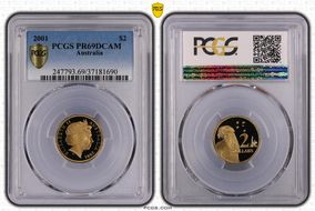 2001 $2 PR69DCAM