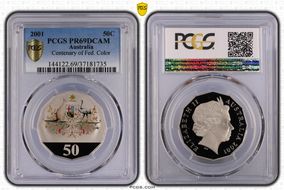 2001 50C Centenary of Federation Colorized PR69DCAM
