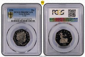 1998 50p S-H8 PR69DCAM