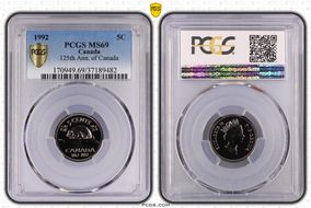 1992 5C 125th Ann. of Canada MS69