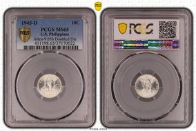 1945-D 10C Allen-9.05b Doubled Die MS65