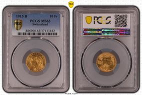 1915 B 10 Fr KM-36  Au MS63