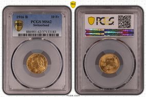 1916 B 10 Fr KM-36  Au MS62