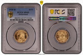 1930 B 20 Fr KM-35.1  Au MS65