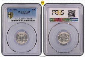 1953(m) 6D KM-52  Ag MS66