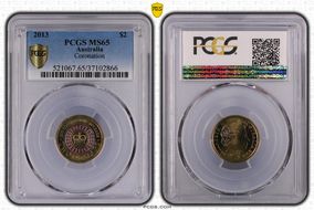 2013 $2 Coronation Colorized MS65