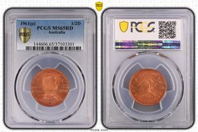 1961 Y. (p) 1/2D MS65RD