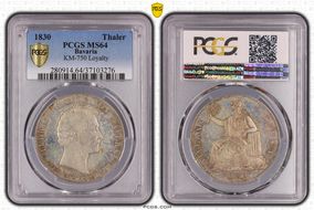 1830 Thaler KM-750 Loyalty MS64